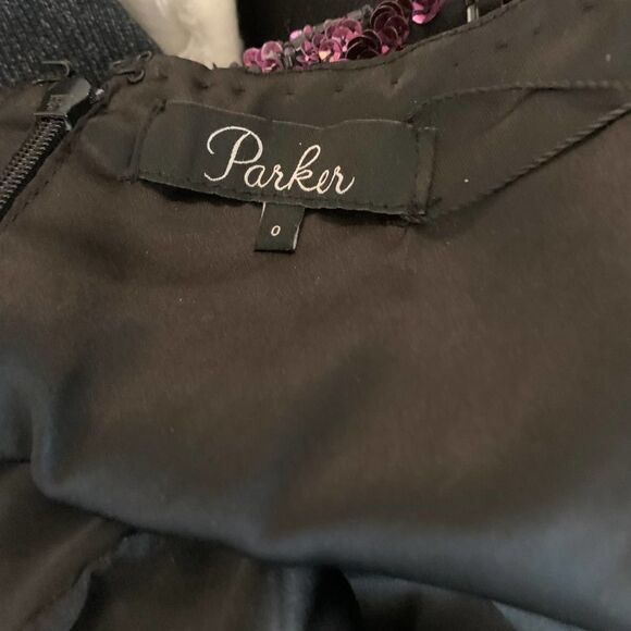 PARKER purple burgundy sequin dress sz 0 or xs - Picture 6 of 9